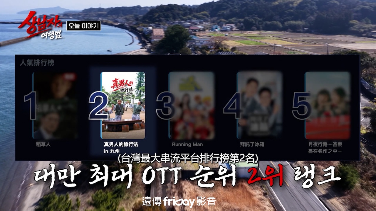 圖3、第一季《真男人的旅行法in九州》節目中公開遠傳friDay影音收視排行榜畫面。